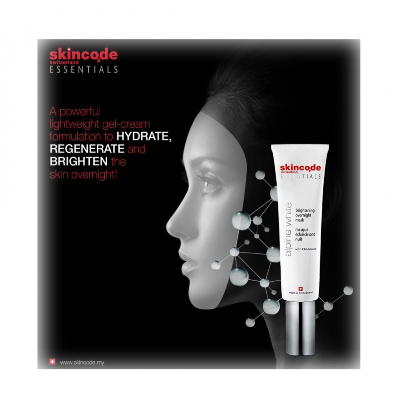 Mặt nạ dưỡng trắng da và trị đám nâu qua đêm Skincode ailine white  brightening overnight mask